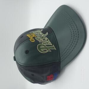 Vintage Modern Leather 5 panel Green Bay Packers Snapback Hat Made in the USA